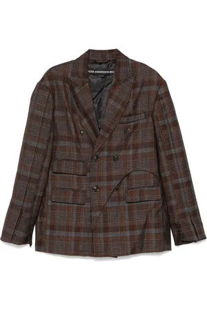 Andersson Bell Blazer croisé à carreaux Soe