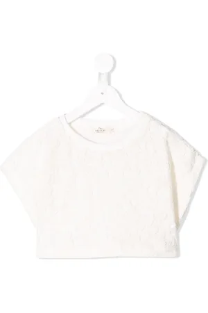 Le pandorine T-shirt crop en dentelle