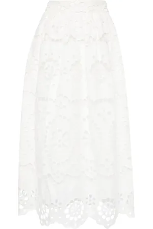 ZIMMERMANN Jupe mi-longue Lexi à broderies