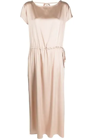 ALYSI Robe satiné à col v au dos