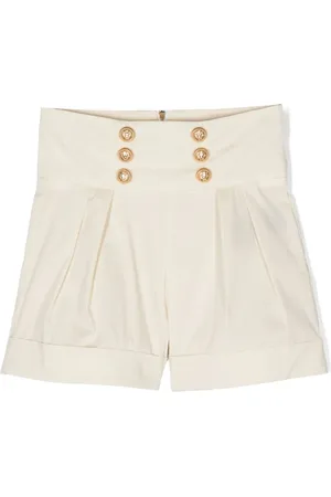 Balmain Short plissé à boutons décoratifs