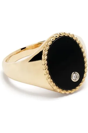 YVONNE LÉON Chevalière en 9ct sertie de diamants et d