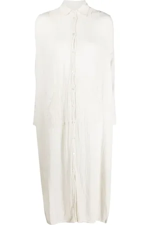 RAQUEL ALLEGRA Robe chemise mi-longue à effet froissé