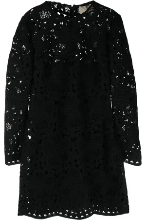Elie saab Robe courte évasée à fleurs en macramé