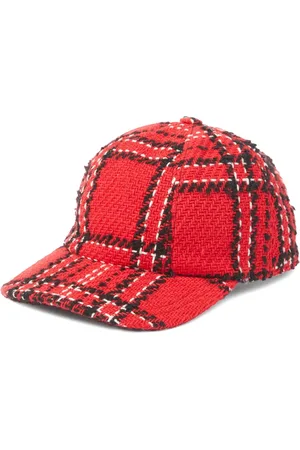 Msgm Casquette à carreaux brodés