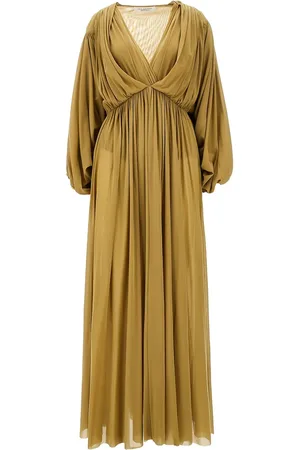 Serafini Robe longue à manches bouffantes