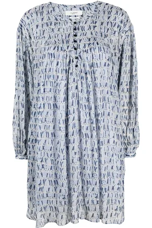 Marant Etoile Robe mi-longue imprimée à manches longues