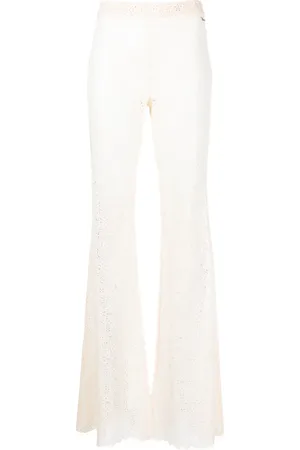 Dsquared2 Pantalon en dentelle transparente à coupe évasée