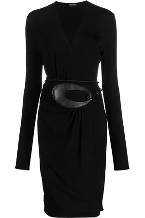 Tom Ford Robe ceinturée à col v