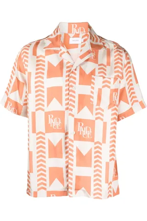 Rhude Chemise en lin à imprimé géométrique