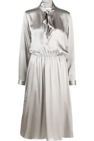 P.A.R.O.S.H. Robe courte en soie à col noué