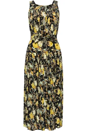 ULLA JOHNSON Robe mi-longue en soie à fleurs