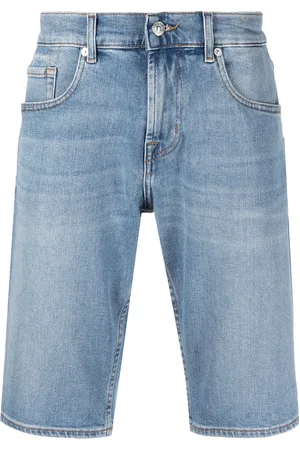 7 for all Mankind Short en jean à effet délavé