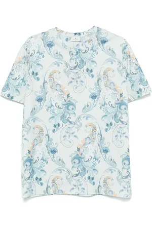 Etro T-shirt en coton à imprimé cachemire