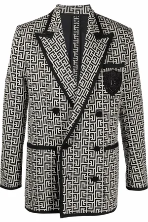 Balmain Blazer croisé à motif en jacquard