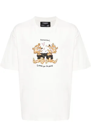 DOMREBEL T-shirt en coton Choke à imprimé graphique