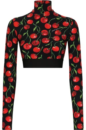 Dolce & Gabbana Haut crop imprimé à manches longues