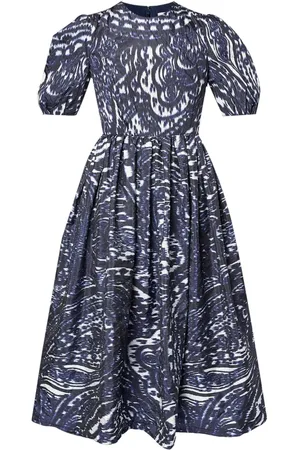 Erdem Robe mi-longue à manches bouffantes