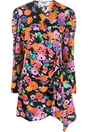 Msgm Robe portefeuille à fleurs