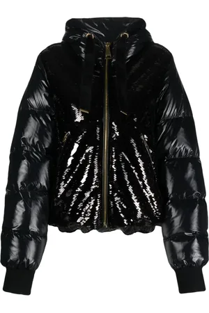 Khrisjoy Veste Puff Glossy Sequins à capuche
