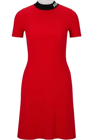 HUGO BOSS Robe courte à logo sur le col