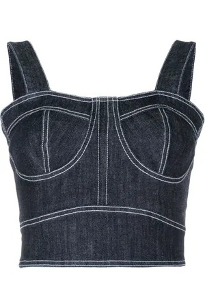 Lethicia Bronstein Haut en jean Ana à coupe crop