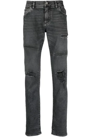 Dolce & Gabbana Jean effet-usé à plaque logo