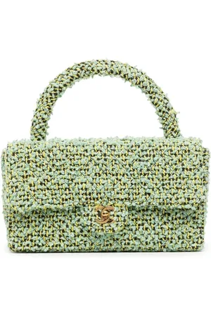 CHANEL Sac à main en tweed à rabat (1995)
