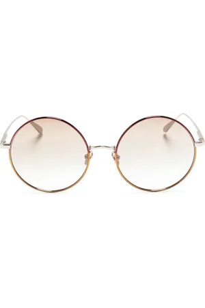 Linda Farrow Lunettes de soleil à monture ronde métallisée