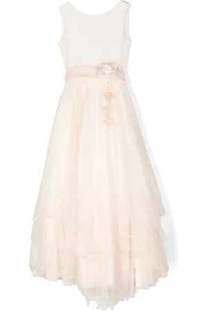 Mimilù Robe longue à fleurs appliquées