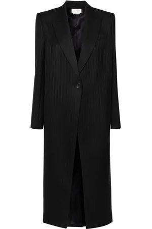 Alexander McQueen Manteau à fines rayures