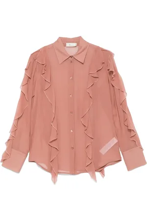 BLUMARINE Chemise en soie à volants