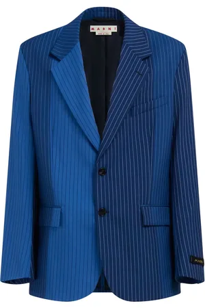 Marni Blazer bicolore en laine à fines rayures