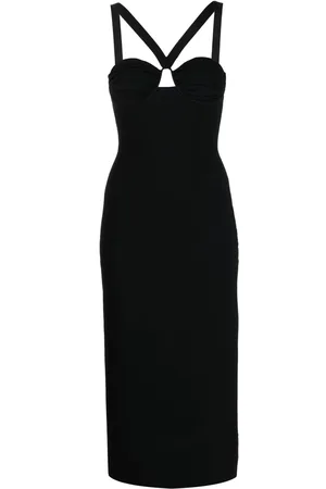 GALVAN Robe Venus mi-longue à dos-nu
