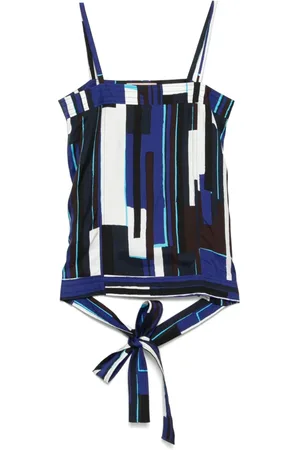 Plan C Blouse sans manches à motif géométrique