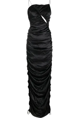 DEL CORE Robe longue drapée en soie