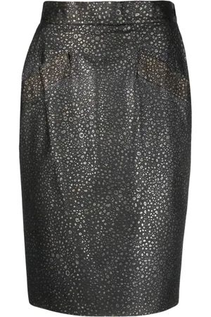 Saint Laurent Jupe crayon à pois (années 1980)