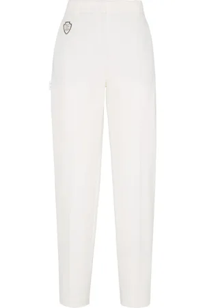 Brunello Cucinelli Pantalon fuselé à patch logo