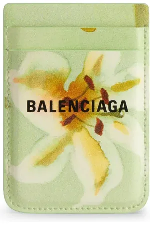 Balenciaga Porte-cartes Cash à fleurs