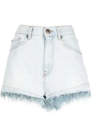 Twin-Set Short en jean à détails de plumes