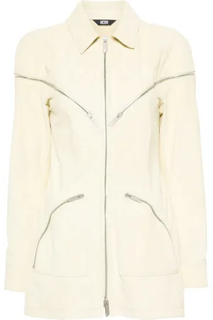 GCDS Veste en daim à fermeture zippée