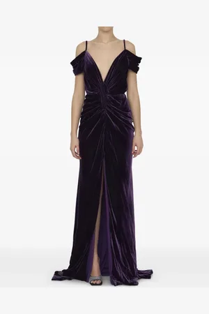 Costarellos Robe longue en velours