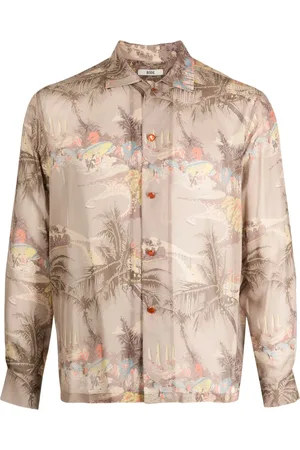 BODE Chemise en soie à imprimé tropical
