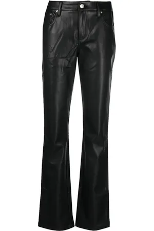MISBHV Pantalon droit en cuir artificiel