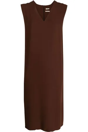 Hermès Robe mi-longue en soie à design sans manches (années 1990-2000)