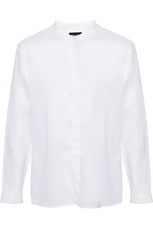 Giorgio Armani Chemise en lin à col officier