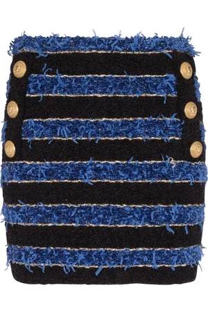 Balmain Jupe rayée à boutons décoratifs