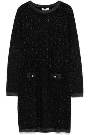 Twin-Set Robe à logo en jacquard