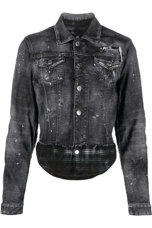 Dsquared2 Veste en jean à effet usé