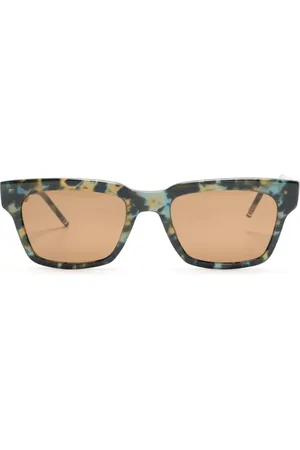 Thom Browne Lunettes de soleil carrées à effet écailles de tortue